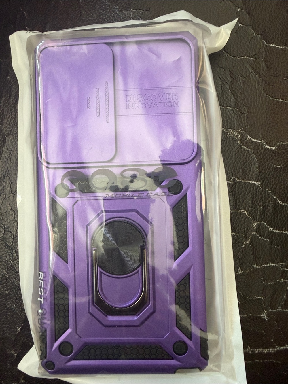Purple Rugged Armor Phone Case with Kickstand